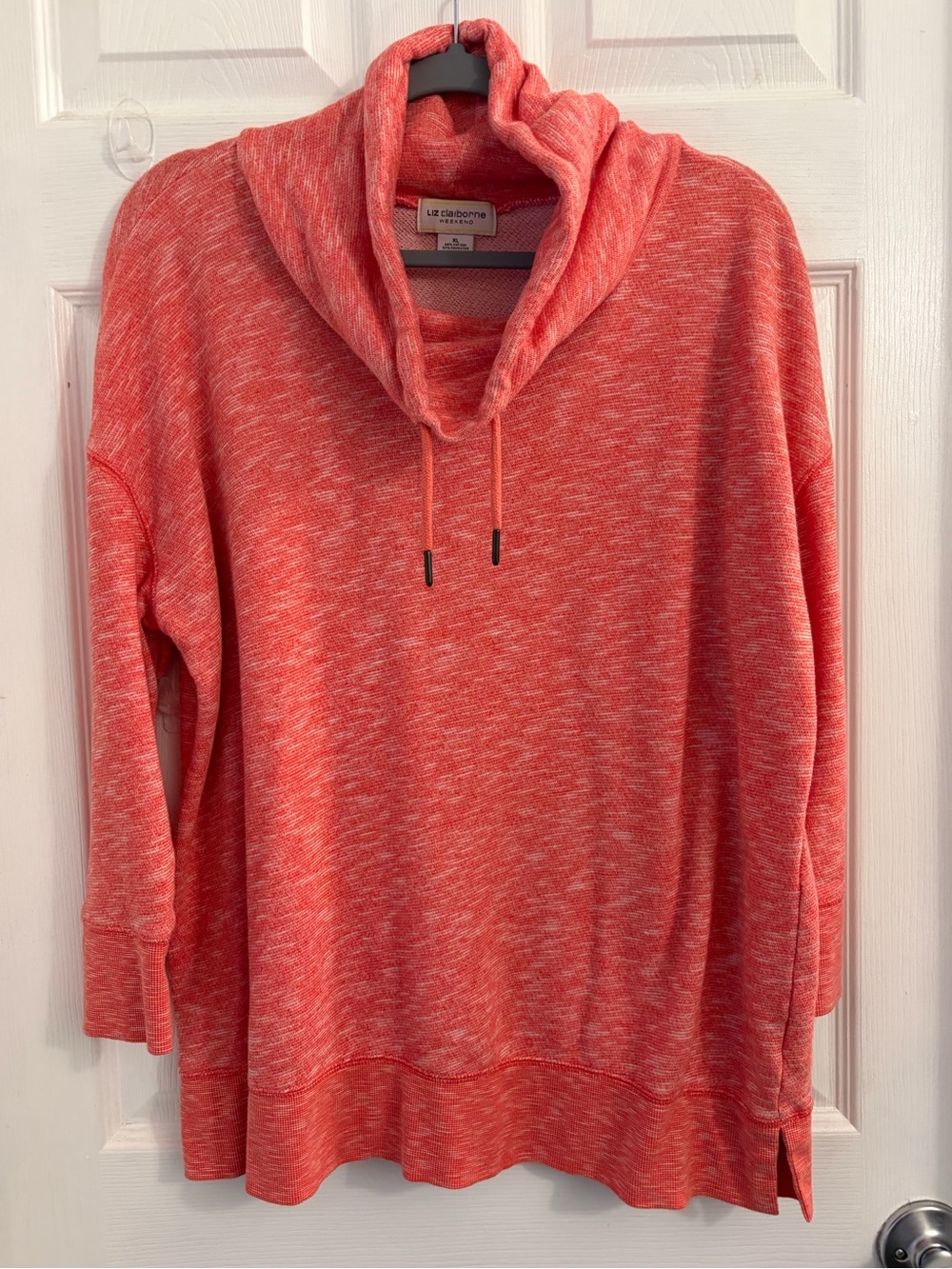 Liz Claiborne Coral Heather Cowl Neck Sweater